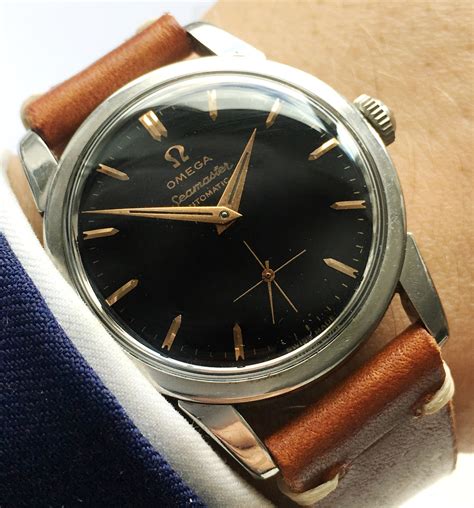 omega 1958 vintage seamaster black|vintage omega seamaster black dial.